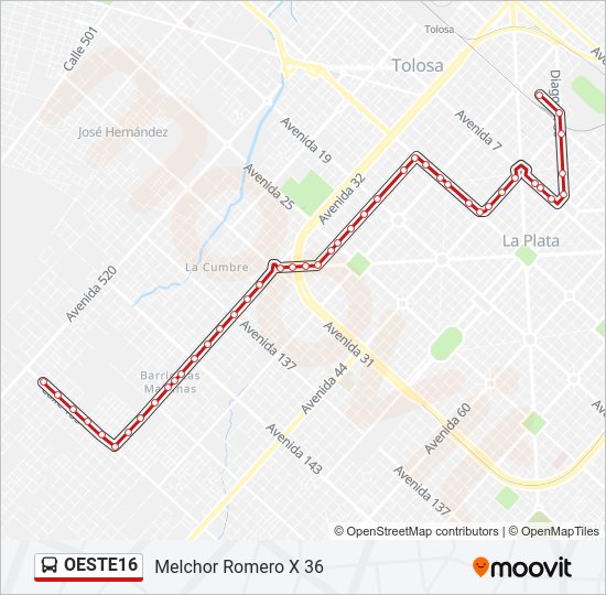 Mapa de OESTE16 de Colectivo
