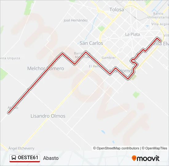 OESTE61 Colectivo Line Map