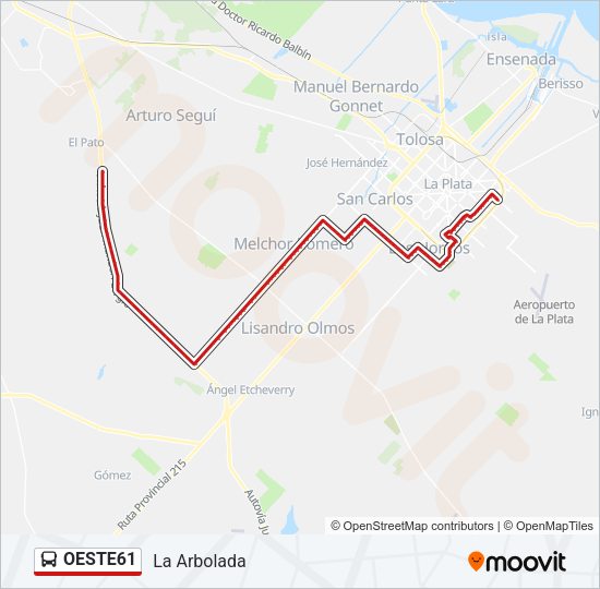 OESTE61 Colectivo Line Map