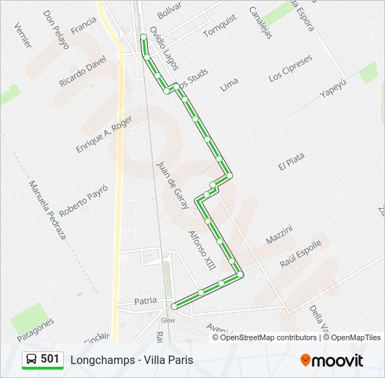 501 Colectivo Line Map