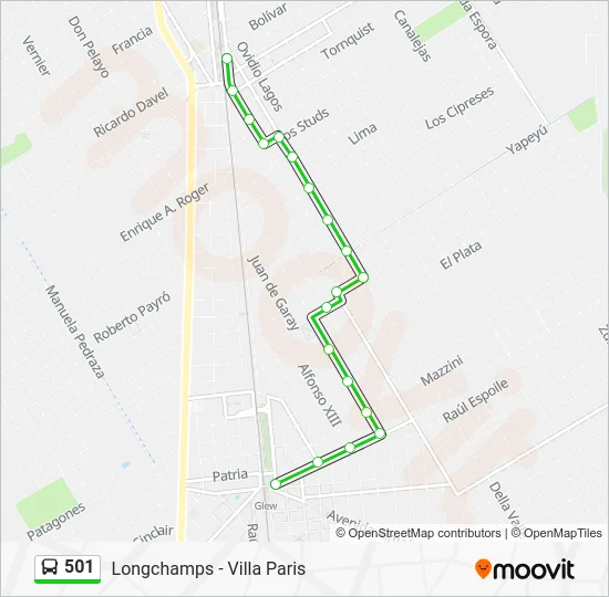 501 Colectivo Line Map