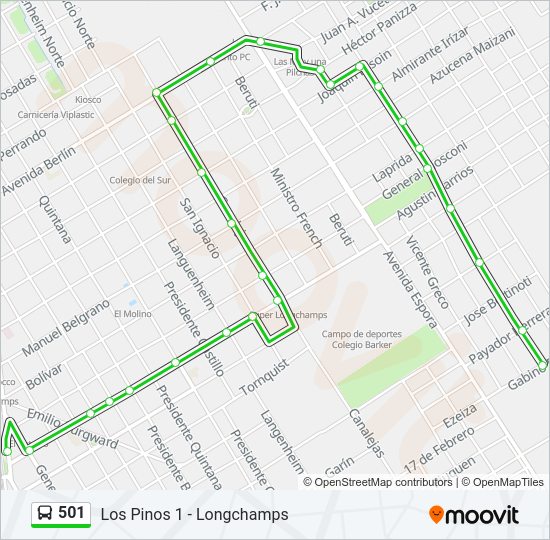 501 Colectivo Line Map