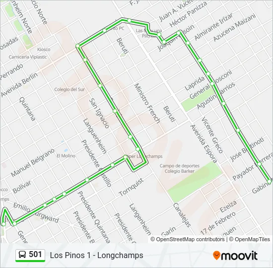 501 Colectivo Line Map