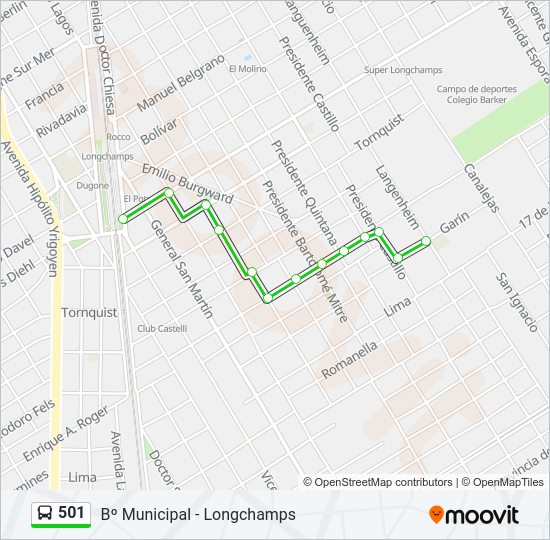 501 Colectivo Line Map