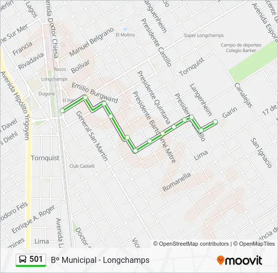 501 Colectivo Line Map