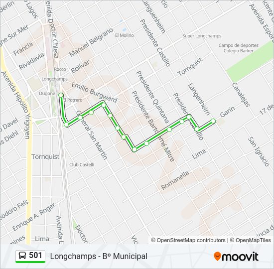 501 Colectivo Line Map