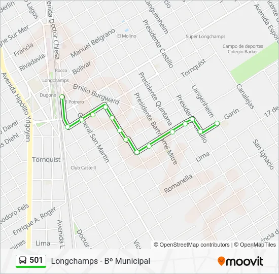 501 Colectivo Line Map