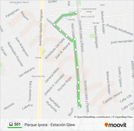 501 Colectivo Line Map