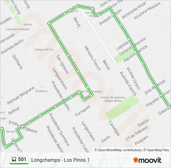 501 Colectivo Line Map
