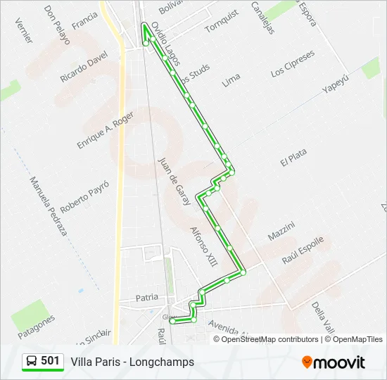 501 Colectivo Line Map