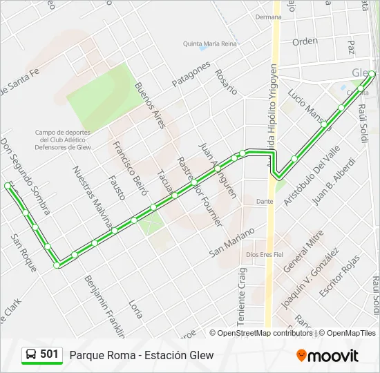 501 Colectivo Line Map