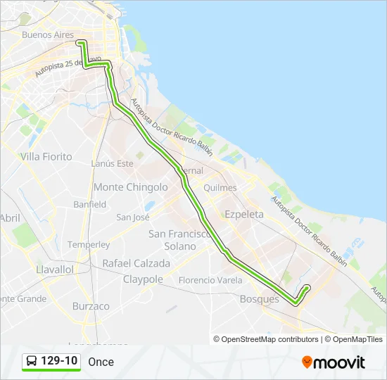 129-10 Colectivo Line Map