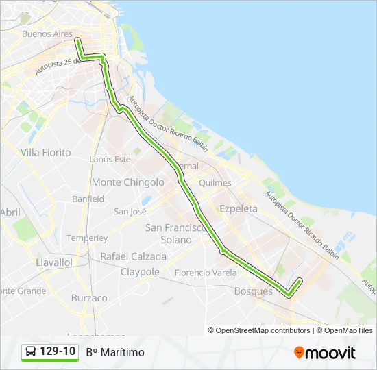 129-10 Colectivo Line Map