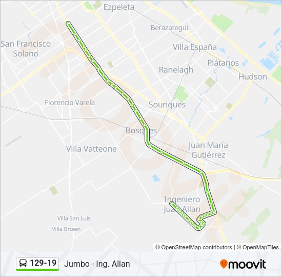 Mapa de 129-19 de Colectivo
