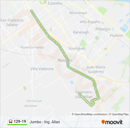 129-19 Colectivo Line Map
