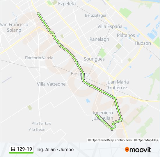 Mapa de 129-19 de Colectivo