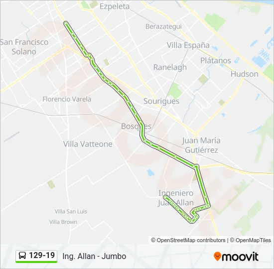 129-19 Colectivo Line Map
