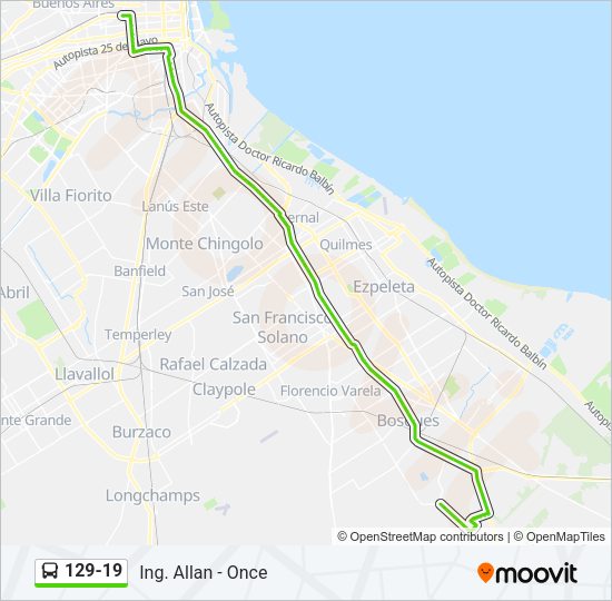 129-19 Colectivo Line Map