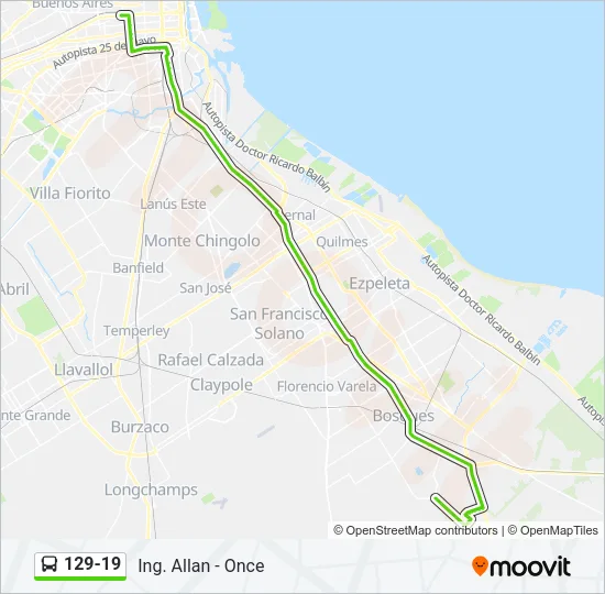 129-19 Colectivo Line Map