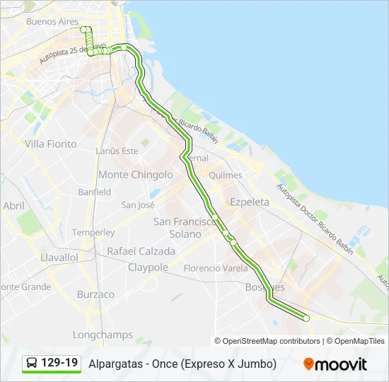 129-19 Colectivo Line Map