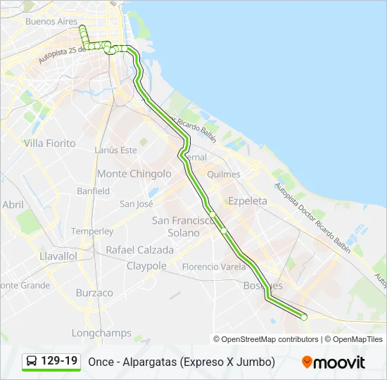 129-19 Colectivo Line Map