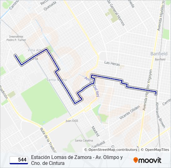 Mapa de 544 de colectivo