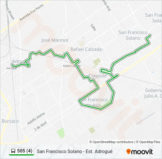 505 (4) Colectivo Line Map