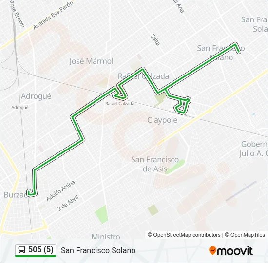 505 (5) Colectivo Line Map
