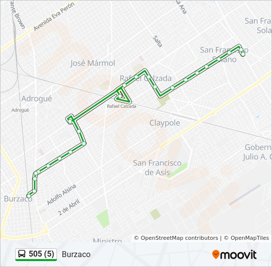 Rtc Bus 5 Schedule 505 5 Route: Schedules, Stops & Maps - Burzaco (Updated)