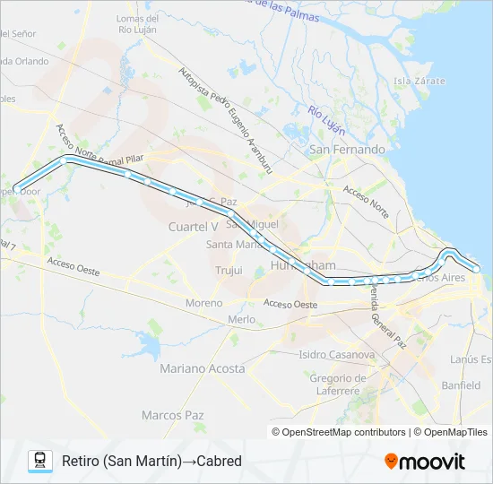 SAN MARTÍN Train Line Map