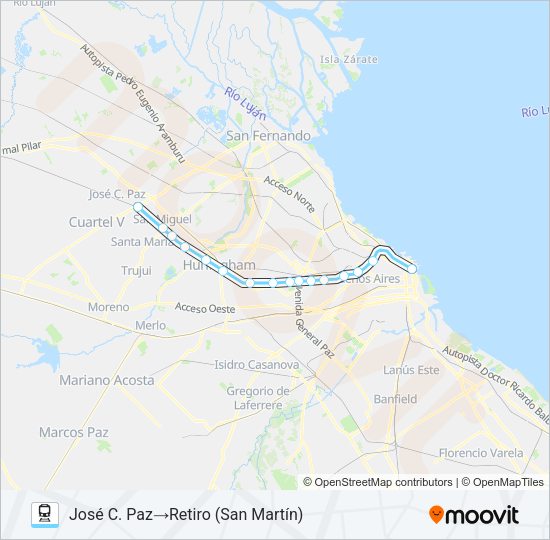 SAN MARTÍN Train Line Map