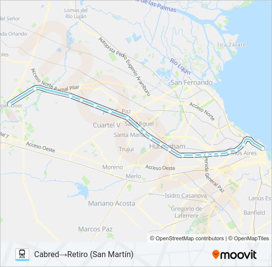 SAN MARTÍN Train Line Map