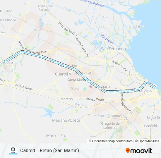 SAN MARTÍN Train Line Map