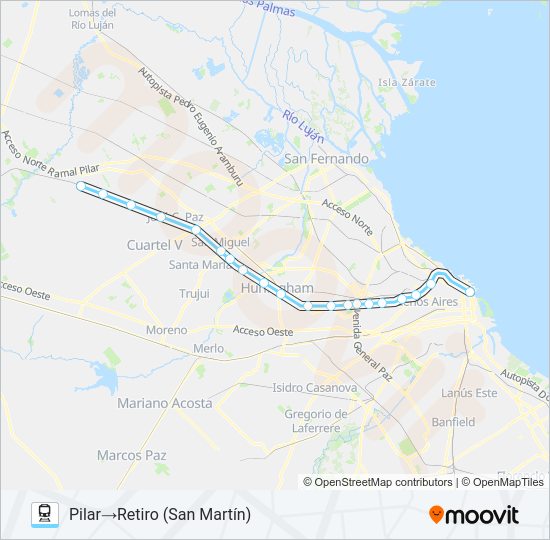 Mapa de SAN MARTÍN de tren