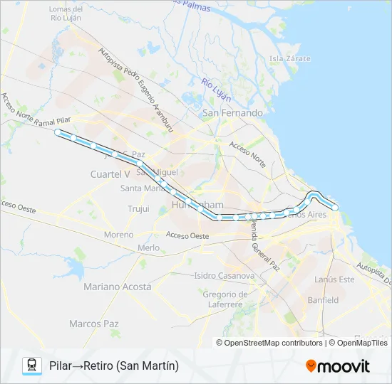 SAN MARTÍN Train Line Map