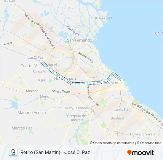 SAN MARTÍN Train Line Map