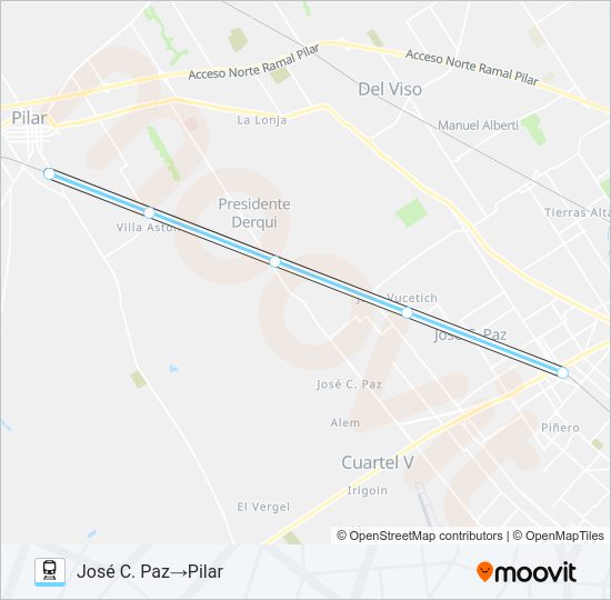 Mapa de SAN MARTÍN de tren