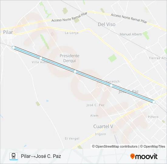 SAN MARTÍN Train Line Map