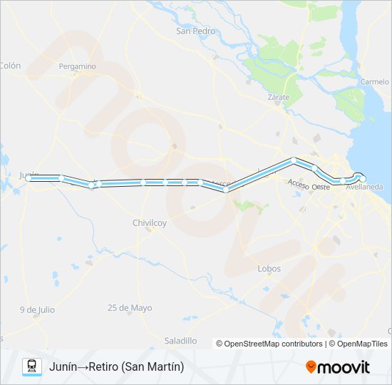 SAN MARTÍN Train Line Map