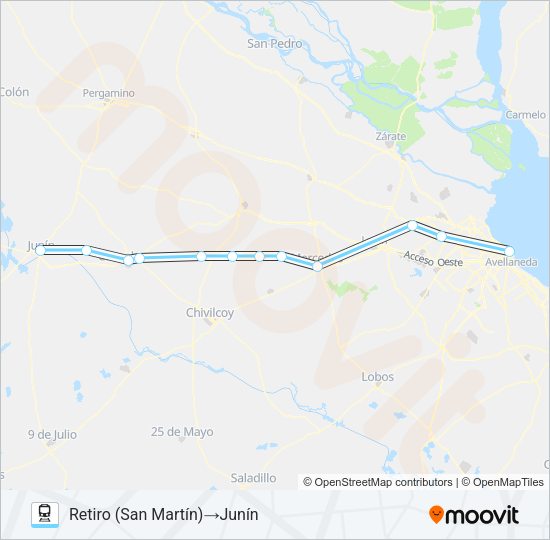 SAN MARTÍN Train Line Map