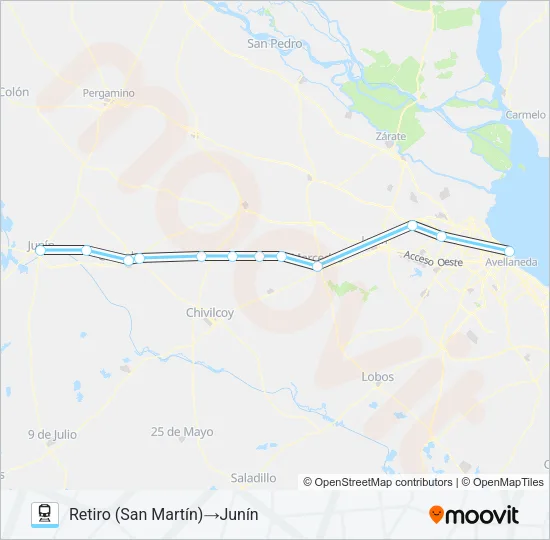 SAN MARTÍN Train Line Map
