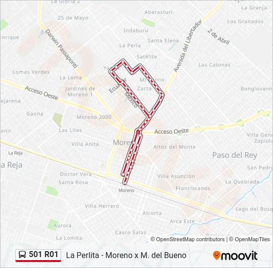 501 R01 Colectivo Line Map