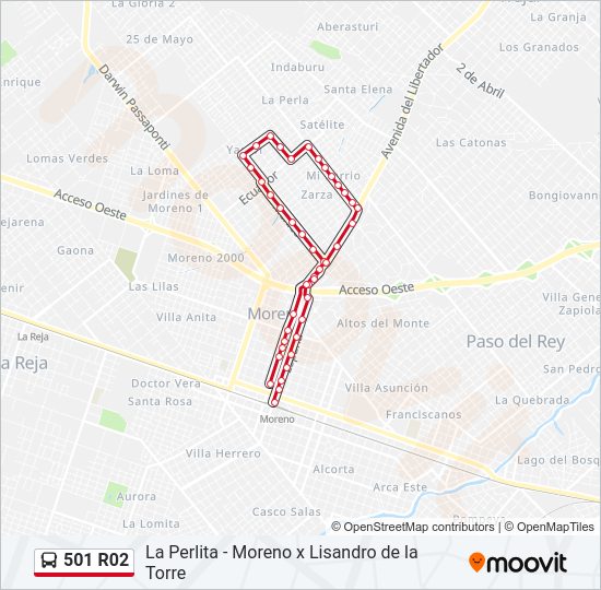 501 R02 Colectivo Line Map