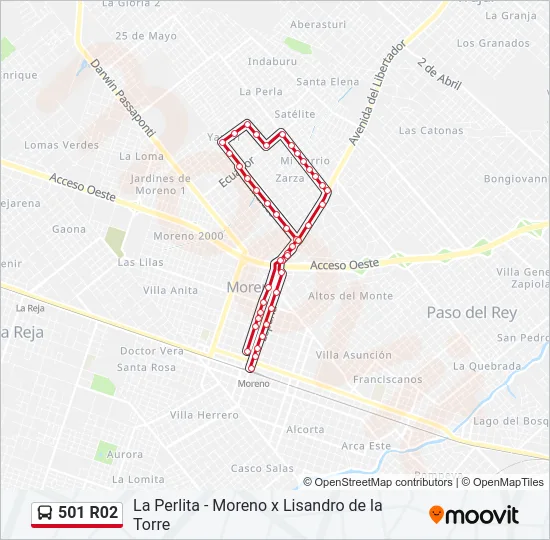 501 R02 Colectivo Line Map