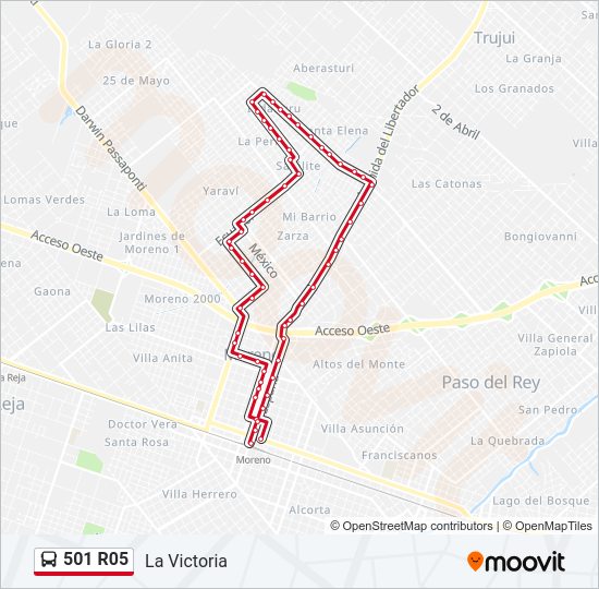 Mapa de 501 R05 de Colectivo
