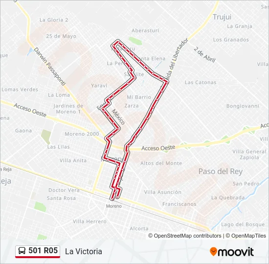 501 R05 Colectivo Line Map