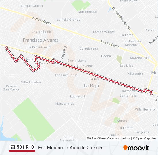 501 R10 Colectivo Line Map