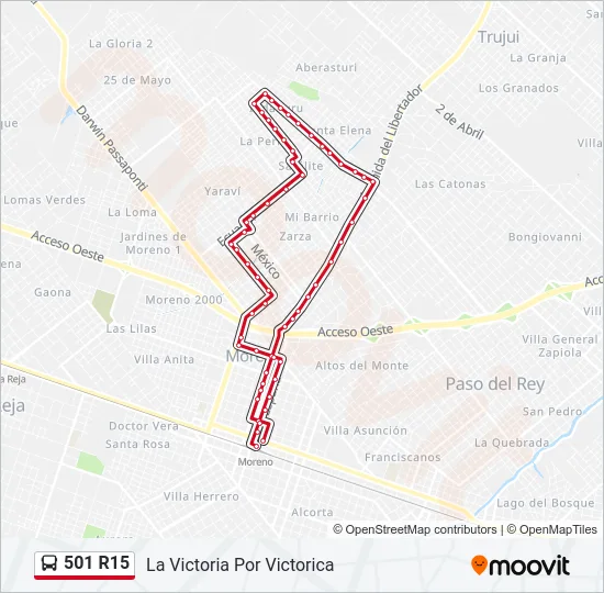 501 R15 Colectivo Line Map
