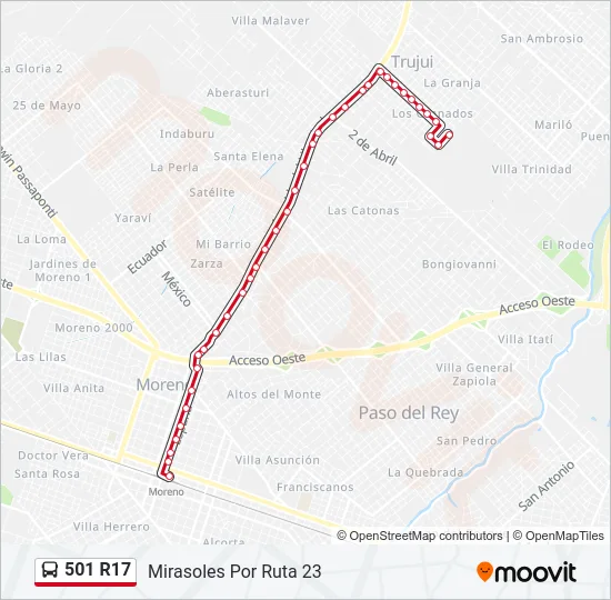 501 R17 Colectivo Line Map