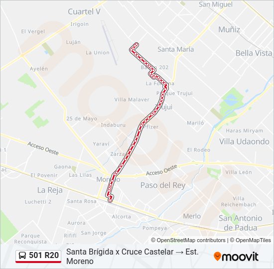 501 R20 Colectivo Line Map